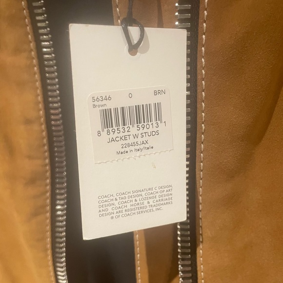 Coach lamb suede leather jacket with studs - Picture 8 of 13